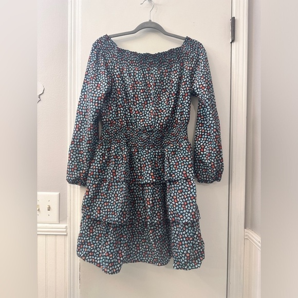 MICHAEL MICHAEL KORS T Palm Printed Off-The-Shoulder Minidress Size L - Picture 3 of 11